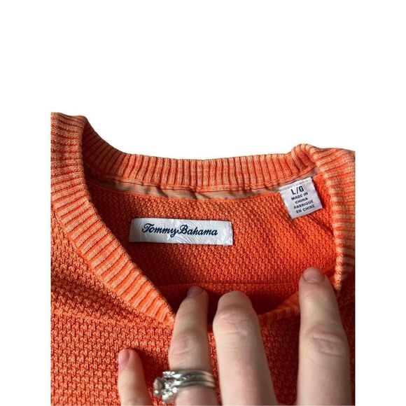 Tommy Bahama Men's Indio Sands Crew Sweater Orange Mango Blossom L - Picture 6 of 8